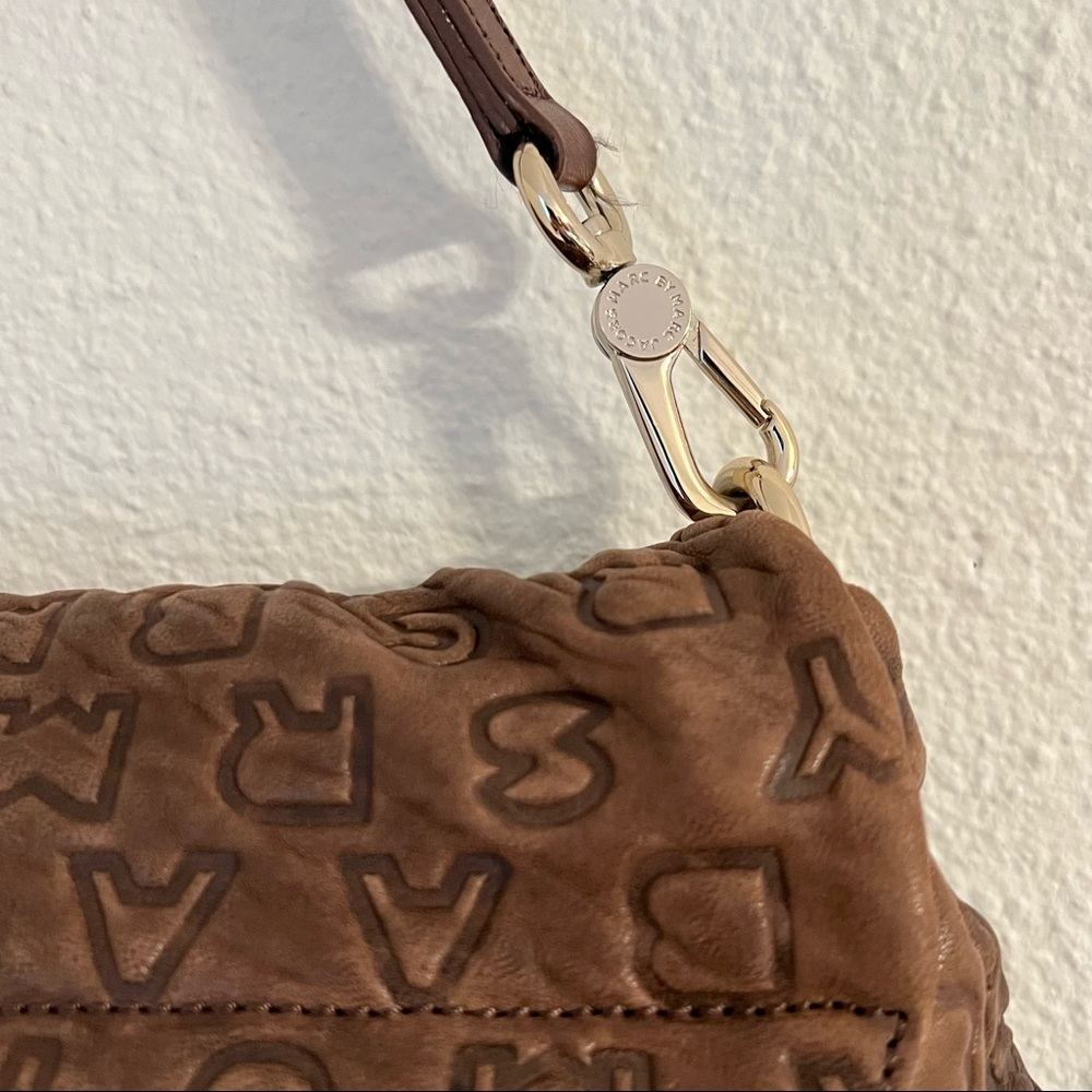 Marc Jacobs Brown Embossed Leather Shoulder Bag - Picture 8 of 16
